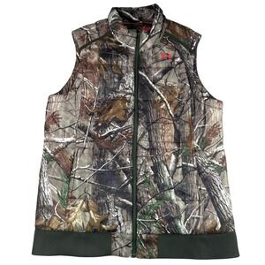 Under Armour Puffer‎ Vest Women 2XL Realtree Camo Hunting Outdoor Full Zip